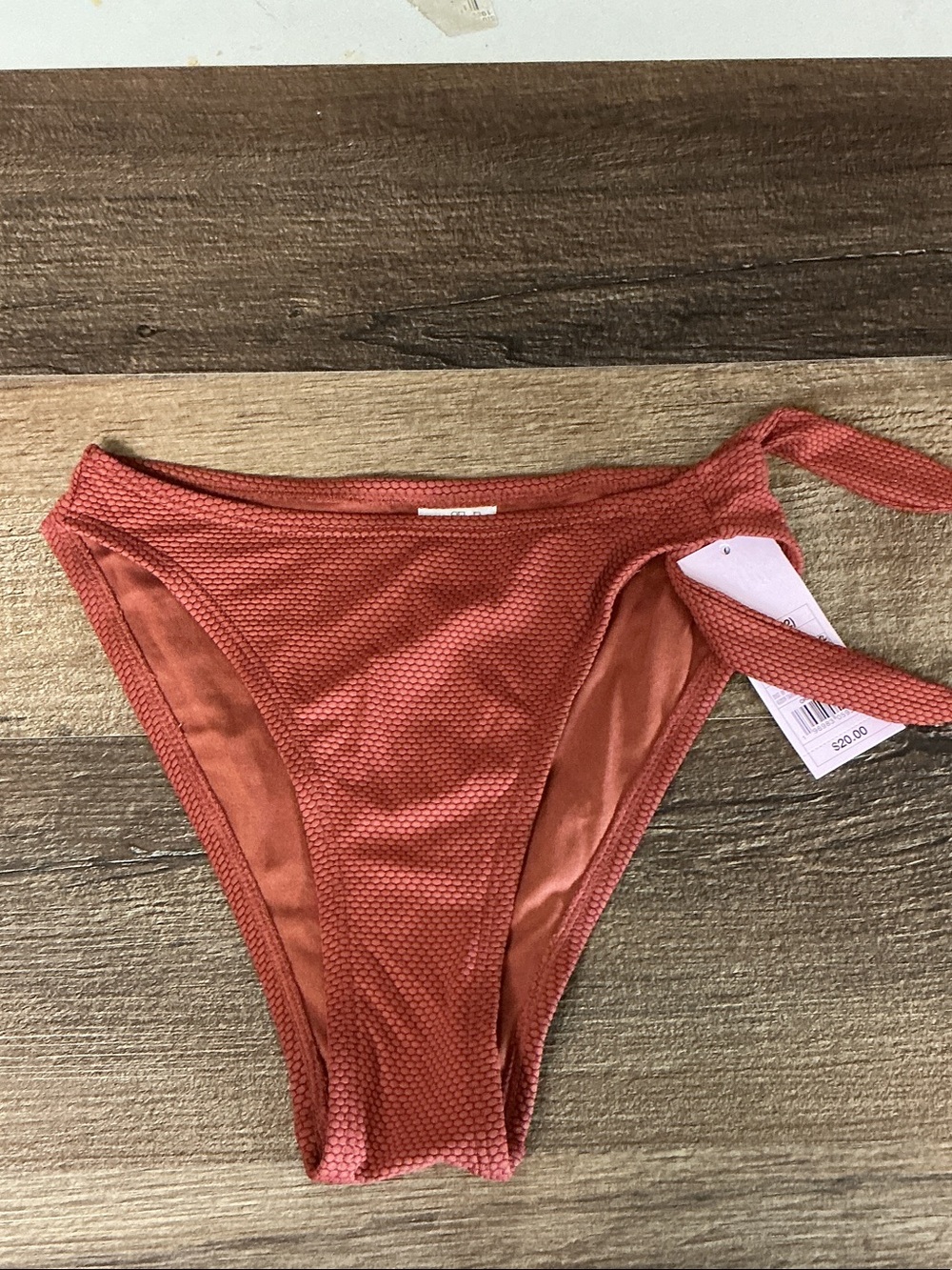 wild fable Rust Red Textured Tie-Side Bikini Bottom